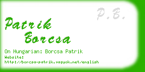 patrik borcsa business card